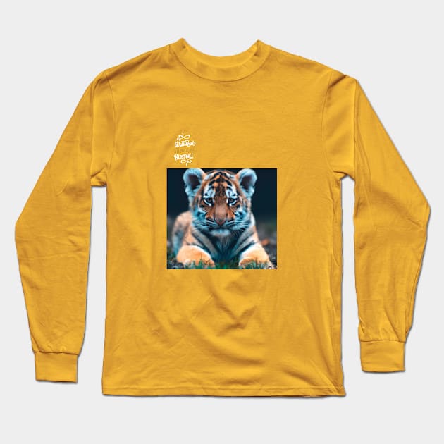 Mesmerizing Digital Art Prints: Tiger Collection Long Sleeve T-Shirt by Karen Ankh Custom T-Shirts & Accessories